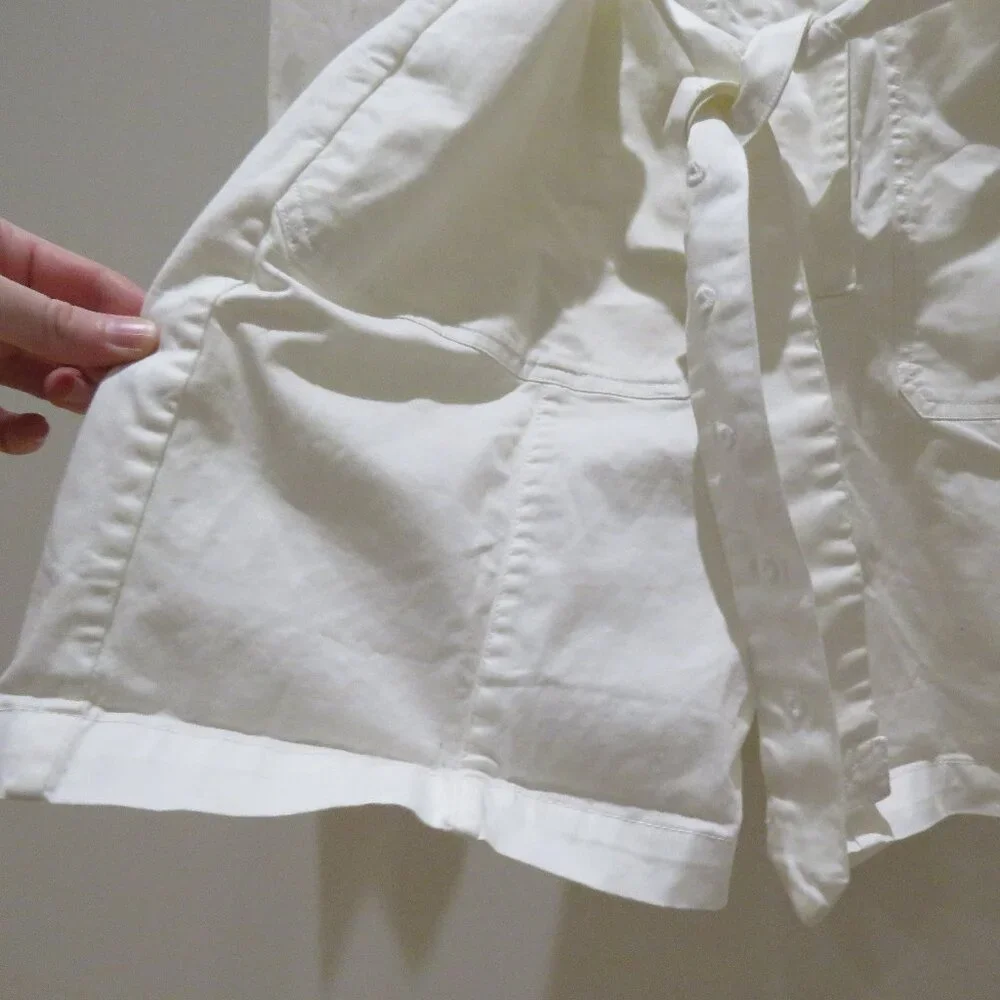 ALEX MILL Expedition Romper Jumpsuit in White Ecru Minimalist Quiet Luxury Sz S - Picture 10 of 15